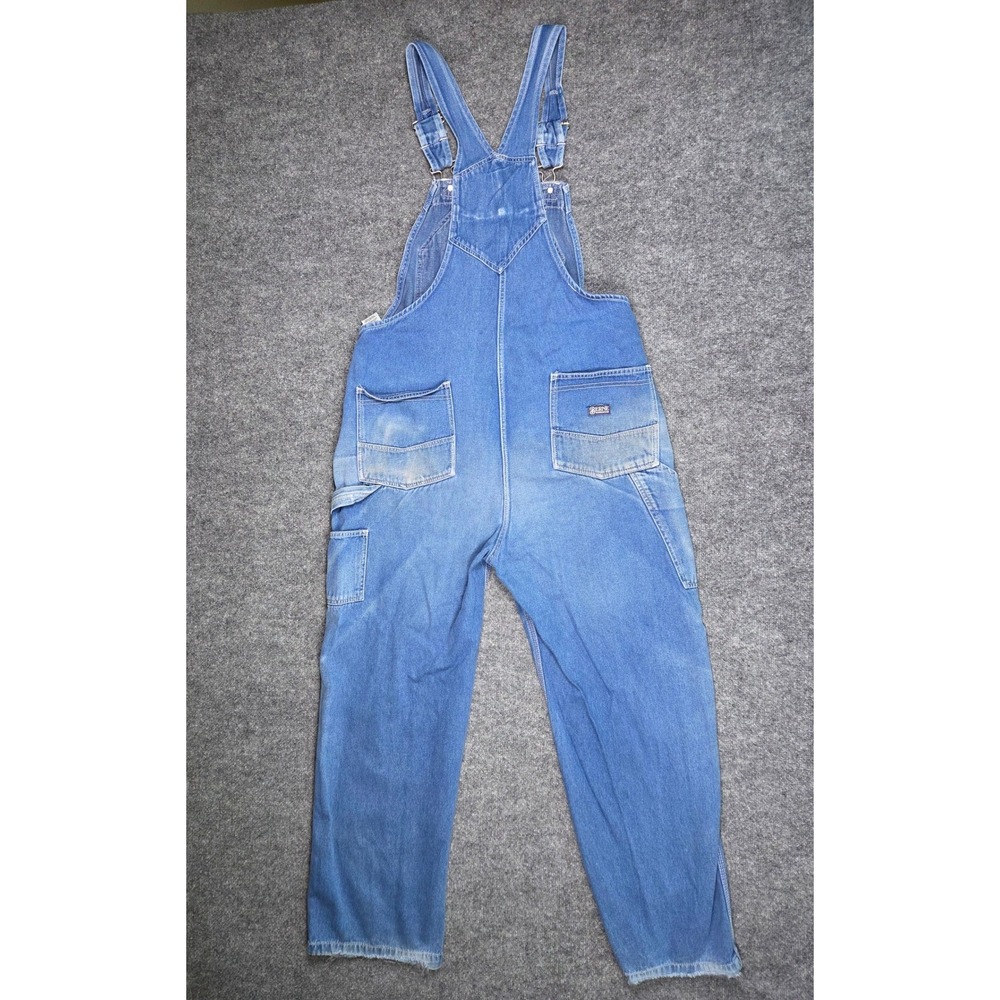 Berne Workwear Denim Bib Overalls Mens 40x34 Blue Carpenter B913DN - Picture 2 of 10